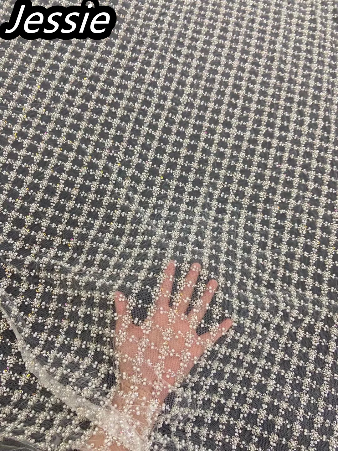 

2023 Modern Fashion The Latest Lace Mesh Nail Beaded Thread Handmade Pearl Sequin Evening Dress Wedding