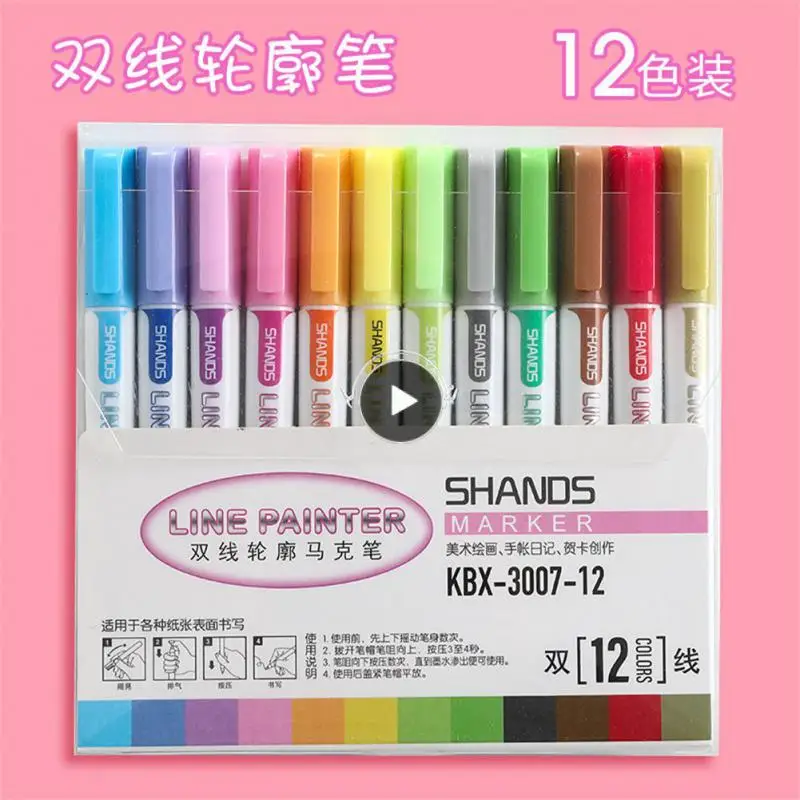 

Marker Grease Pen Candy Colors Pen Outline Pen Double Line Single Head Marker Pen Multi-color Cute Pen Contour Pen