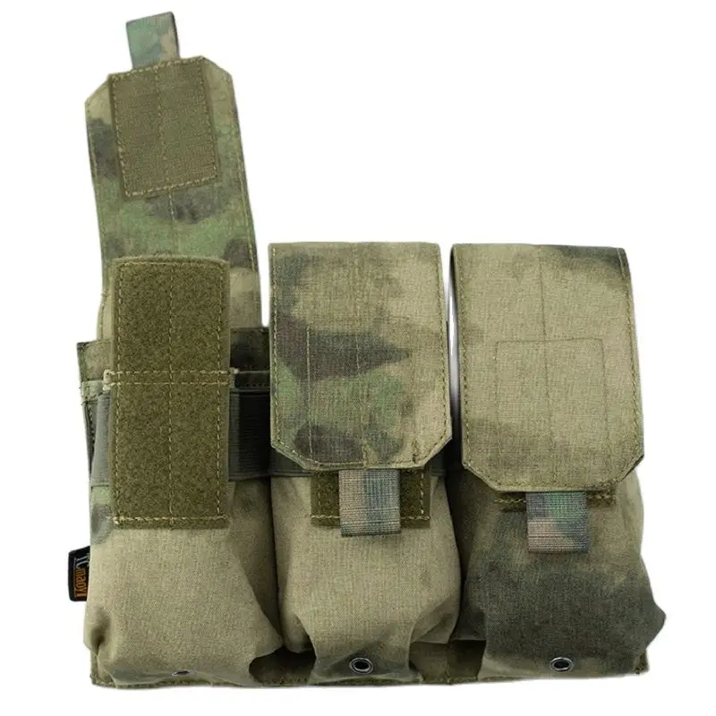 Molle Pendant Dsign, Tactical Vest, Miscellaneous Items Three Linked Bags Magazine Storage Bag Green Virtual Camouflage TC0035