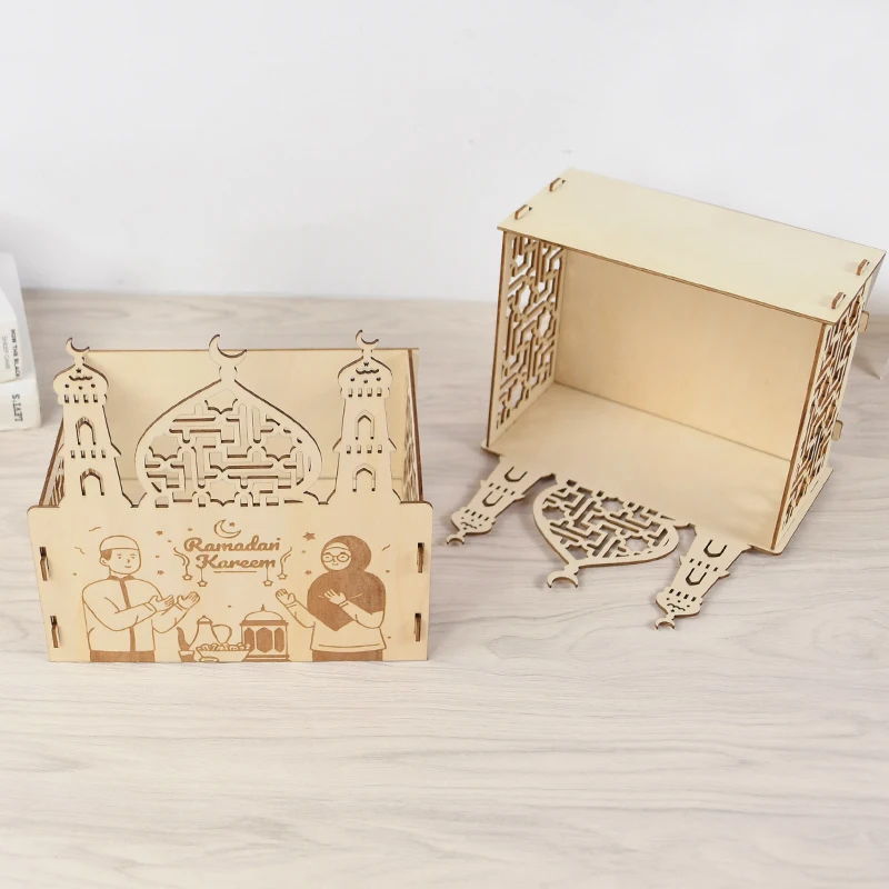 

Ramadan Kareem Wooden Food Tray Eid Mubarak Decoration For Home Islam Muslim Party Cake Dessert Display Supplies Eid Gift 2023