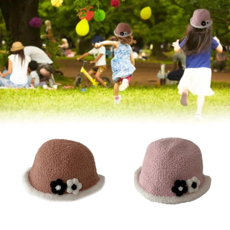

Dome Flower Fisherman Hat Outdoor Travel Warm Keeping Hat Children Infant Baby Big Brim Cap Basin Hat for Toddlers DropShipping