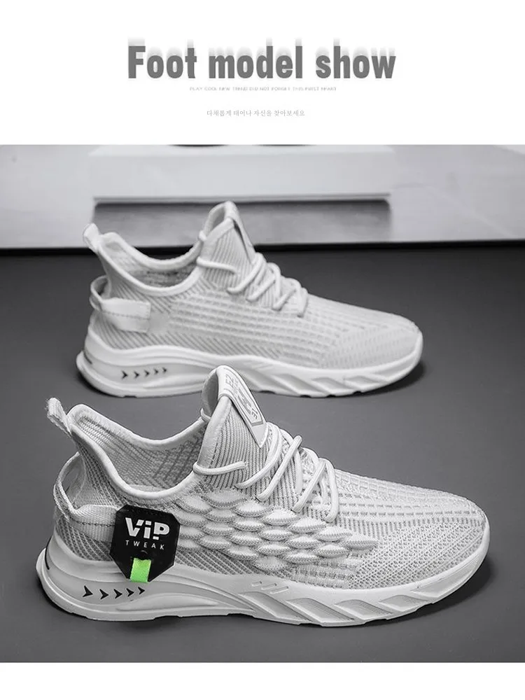 Мужские дышащие кроссовки черные сетчатые с мягкой нескользящей подошвой