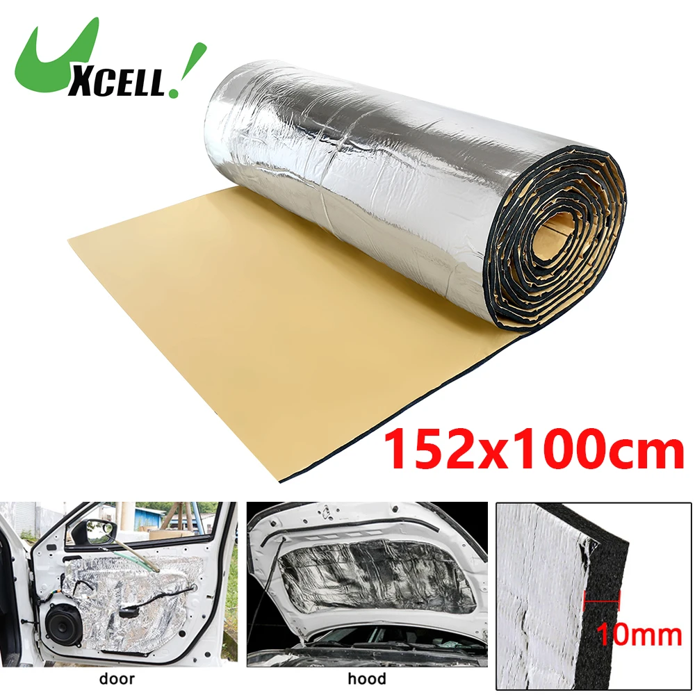 

Uxcell 10mm Thick 152cmx100cm Car Acoustic Barrier Heat Sound Absorption Deadener Mat with Intensive Alumium Foil Self-adhesive