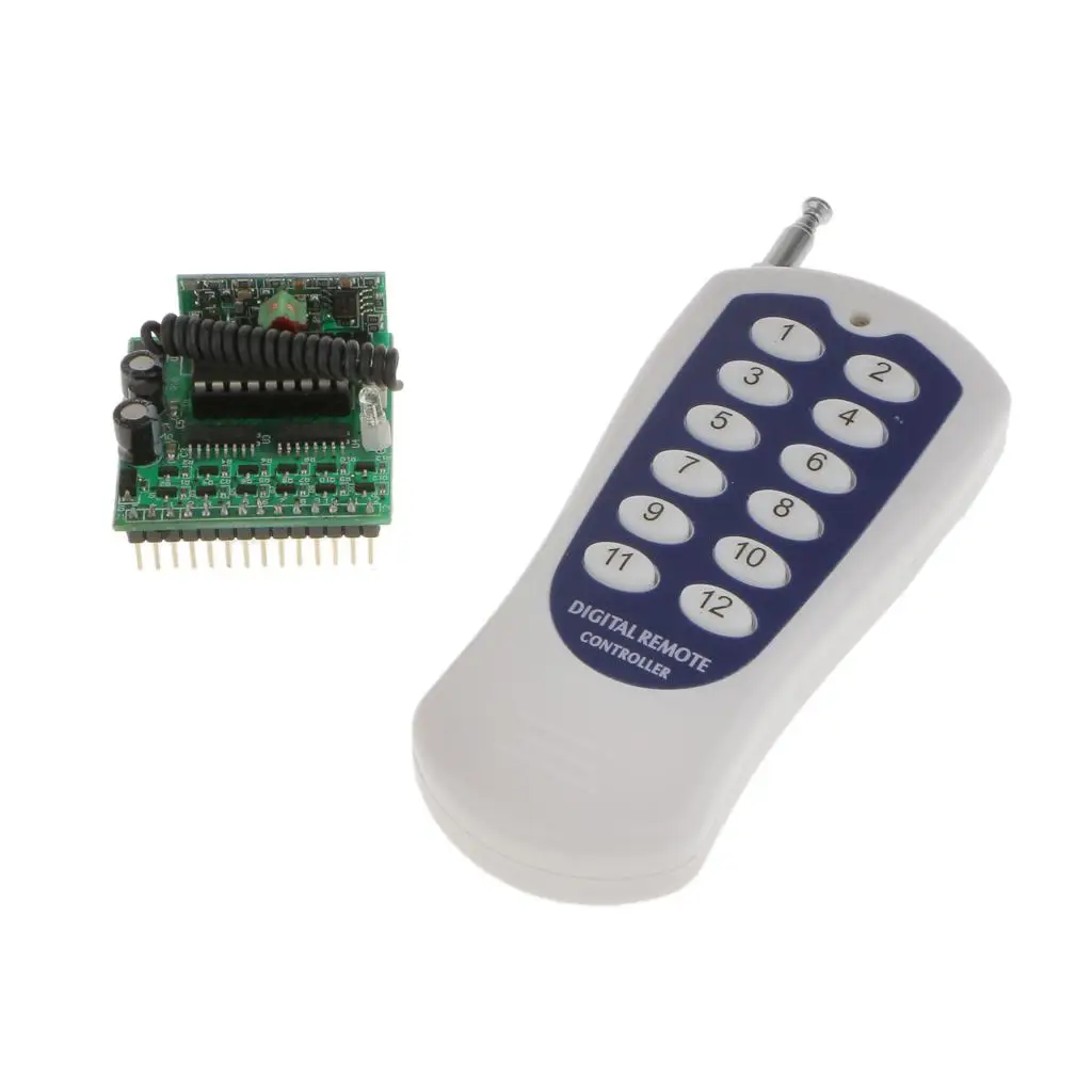 

12 Channel Radio Remote Control Transmitter And Receiver with 12 Buttons