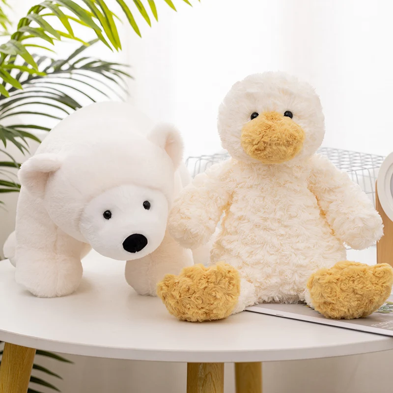 

Симпатичный полярный медведь, плюшевая игрушка, мягкое кудрявое животное, плюшевая утка, кавайная кукла, игрушки для детей, подарок на день рождения для девочек, имитация медведя