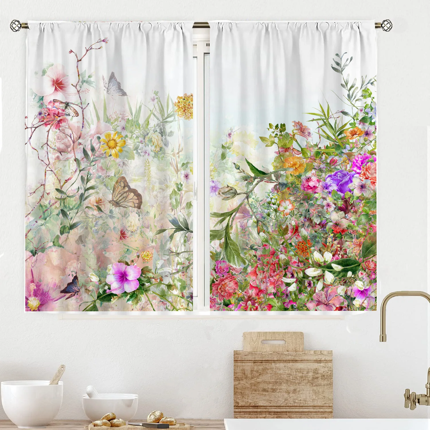 

Кухонные шторы Grey Floral 100% полиэстер