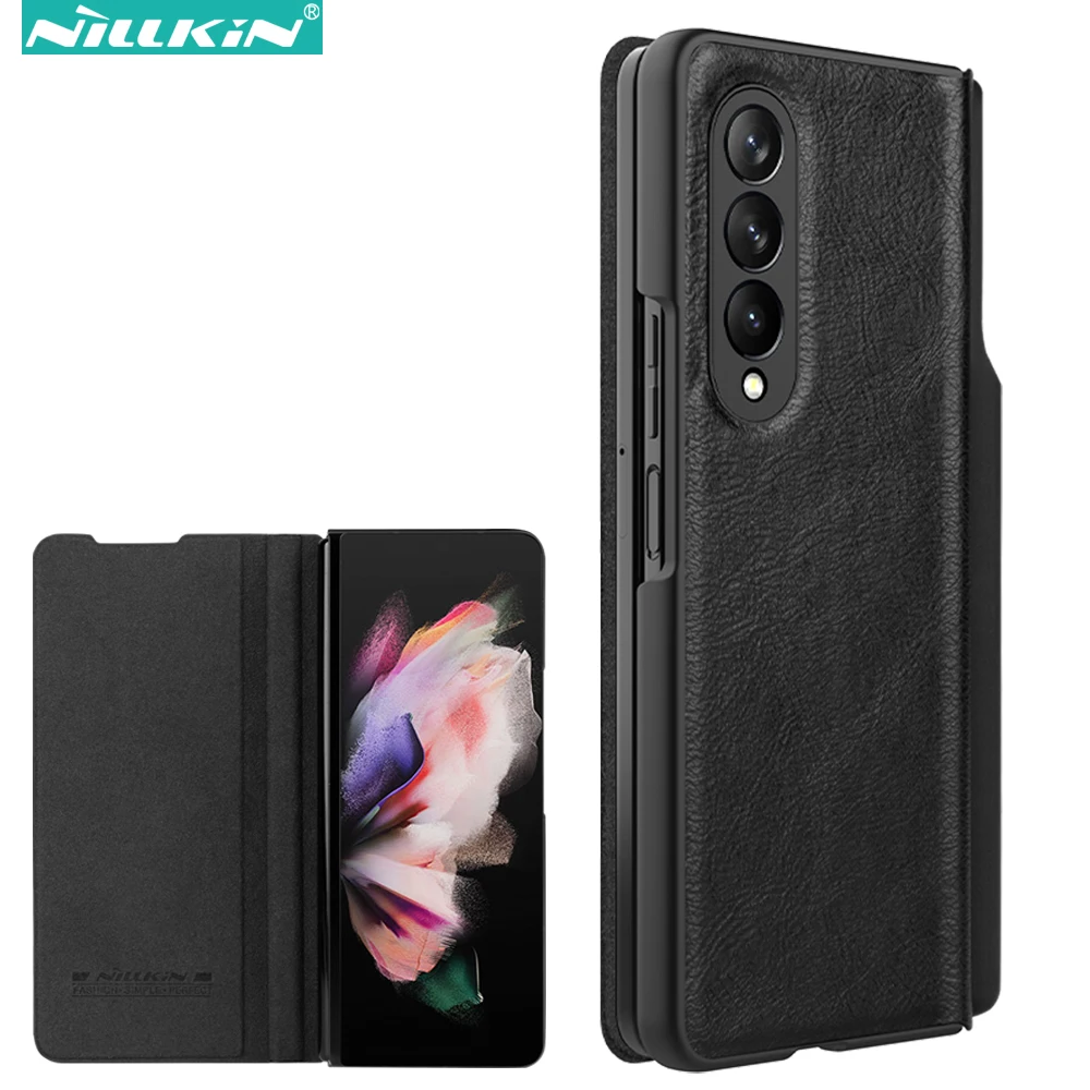 

Nillkin Qin Flip Leather Case for Samsung Galaxy Z Fold 3 / W22 5G, Luxury Business Lens Sliding Cover with Pen Holder for S Pen