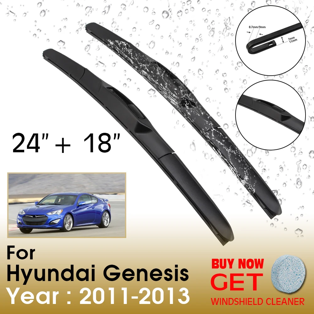 

Car Wiper Blade For Hyundai Genesis 24"+18" 2011-2013 Front Window Washer Windscreen Windshield Wipers Blades Accessories