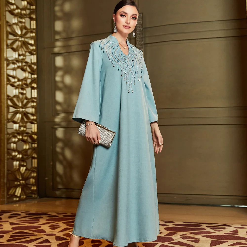 

Марокканское женское платье, мусульманское платье, Ramdan Abaya, модные дубайские Abayas со стразами, элегантный кафтан, платья, одежда для индейки