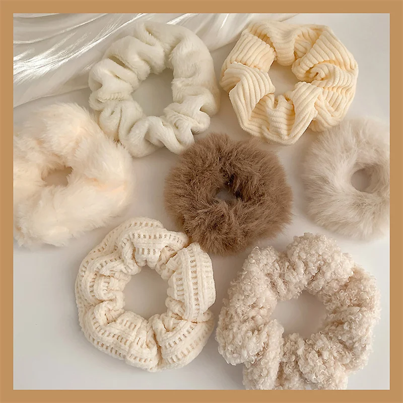 

7pc/Set Elastic Hair Bands Scrunchies Vintage Girls Solid Ponytail Holder Rubber Headband Ties Fashion Women Hair Accessories