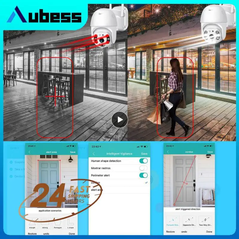 

1~4PCS 8MP Wireless IP Camera Outdoor Security Wifi PTZ Camera 4MP HD Auto Tracking Video Surveillance CCTV Camera P2P iCsee APP