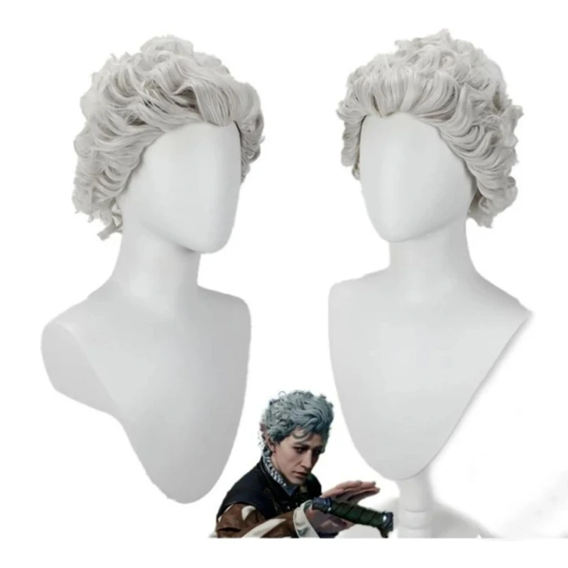 

Парик для косплея Astarion, парик для косплея вампира, шелковистые волосы Baldur's Gate3, термостойкий синтетический парик, парик для косплея астариона A122