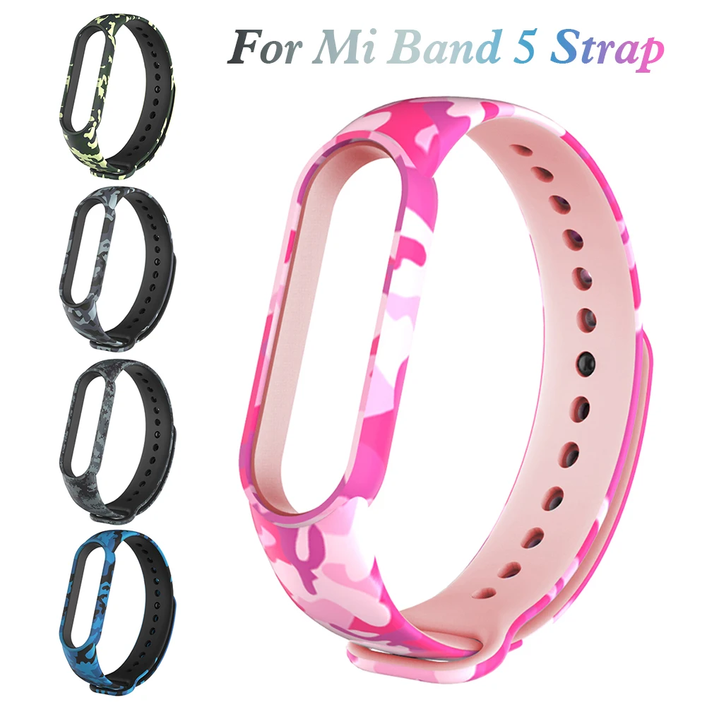 

Replacement Band Strap for MI Band 5 Camouflage Soft TPE Wristband Accessories