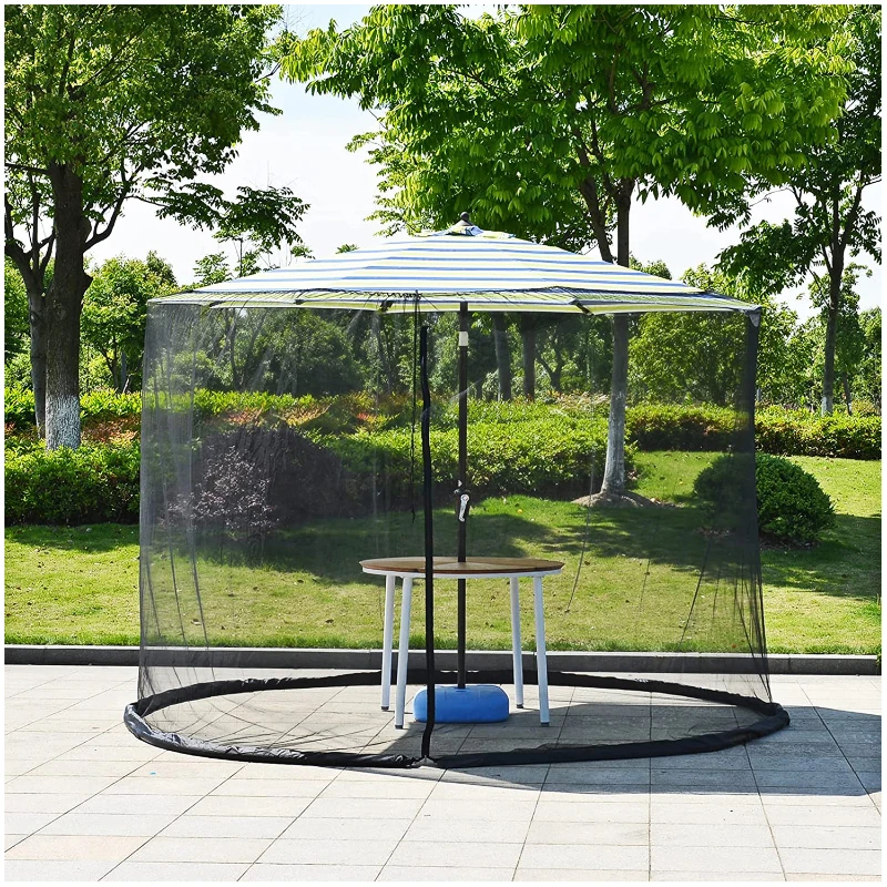 

Factory Direct Sale Outdoor Round Courtyard Anti-mosquito Net Universal Awning Mesh Roman Umbrella Type with ZipperGarden Summer