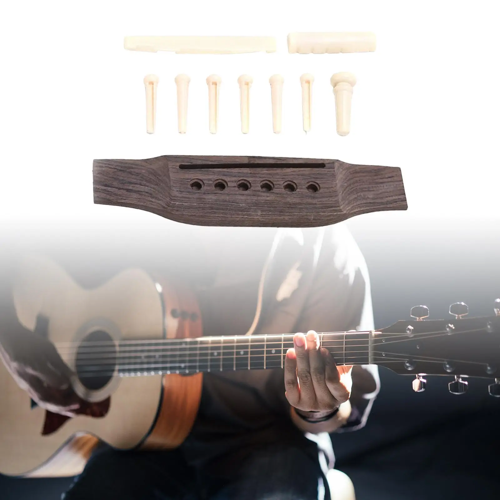 

Guitar Bridge Pins Saddle Nut Set Multifunction Luthier Tools Wooden for Musical Instrument Bass Mandolins Acoustic Guitar Parts