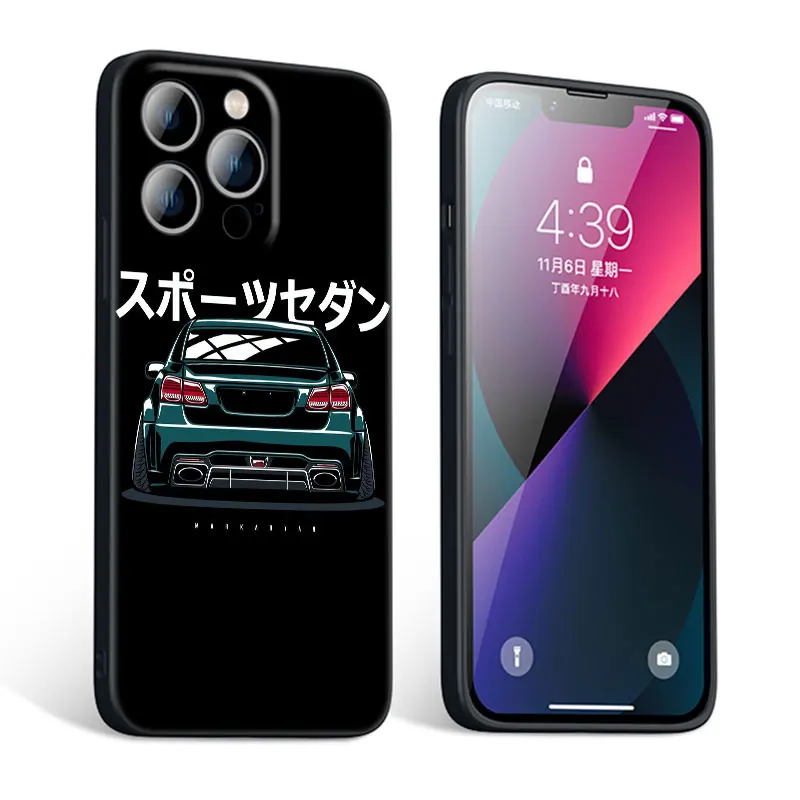 Черный чехол JDM для телефона с изображением спортивных автомобилей и комиксов Apple