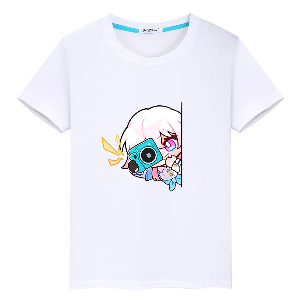 

Honkai Star Rail March 7th T-shirt 100% Cotton Comfortable Soft Tee-shirt for Children Boys/Girls Casual Tshirts Kawaii Printing