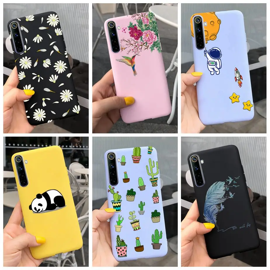 Чехол для Oppo Realme 6 6S 6i 6 Pro, Стильный цветочный мультяшный чехол, мягкие силиконовые чехлы, чехол для Realme6 Realme 6 Pro 6i 6s, бампер