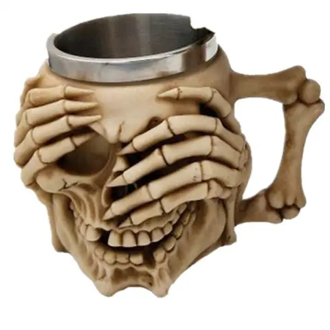 3D кружка в виде черепа, украшение для Хэллоуина, кружка в виде черепа, украшение на Хэллоуин, кружка из смолы в виде скелета, призрака, кофейная чашка, подарок на Хэллоуин