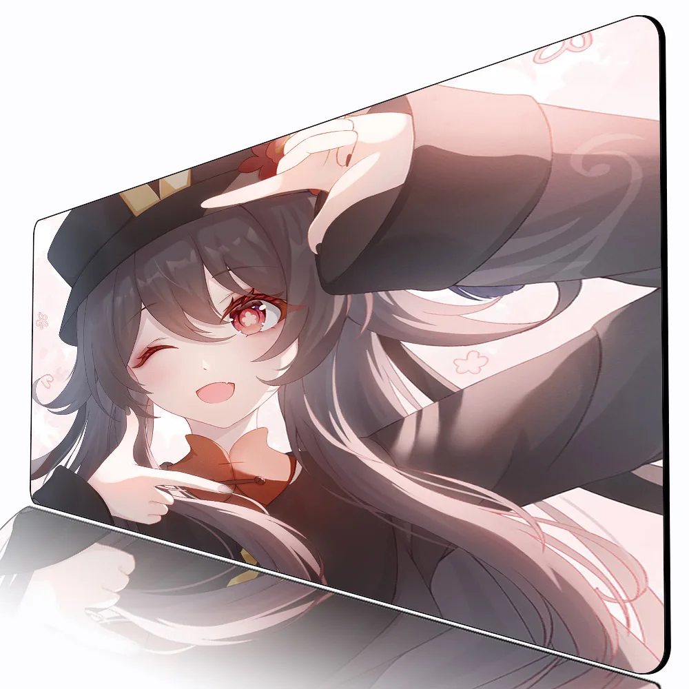

genshin impact mouse pad HuTao anime mousepad kawaii Mausemat cute desk mat large xxl mouse mat 900x400 playmat gamer rug Office