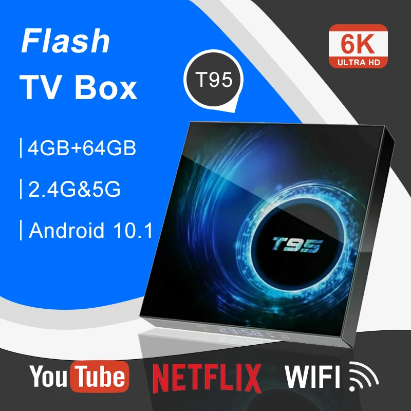 

Оригинальная ТВ-приставка T95 на базе android, bluetooth 5,0, 2,4g и телефон, Wi-Fi 64G, 3D голос, 6k, четырехъядерный процессор, телеприставка, медиаплеер, подде...