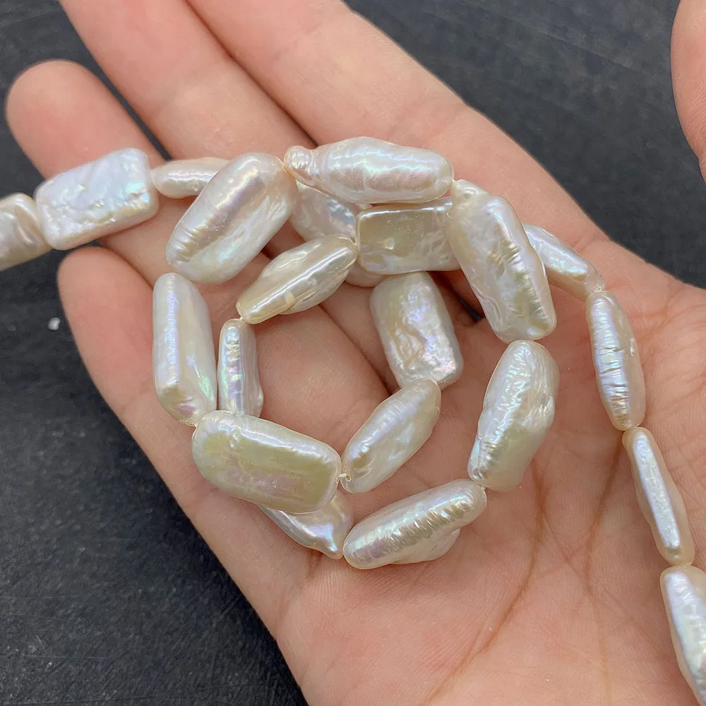 

Fashion Rectangular Beads Loose Natural Freshwater Pearls 10x18mm for Making Jewelry DIY Necklaces Bracelets Earrings Accessorie