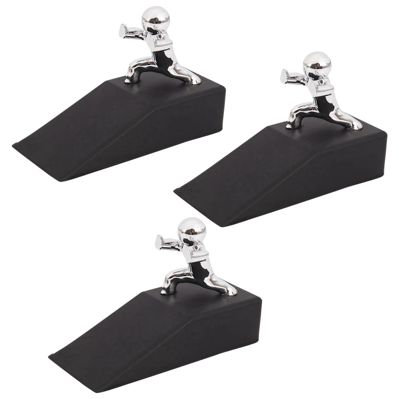 

Hot 3X Zinc Alloy Little And Man With Non-Slip Rubber Bases Door Stop Safe Anti-Collision Door Stopper Noveltydesign