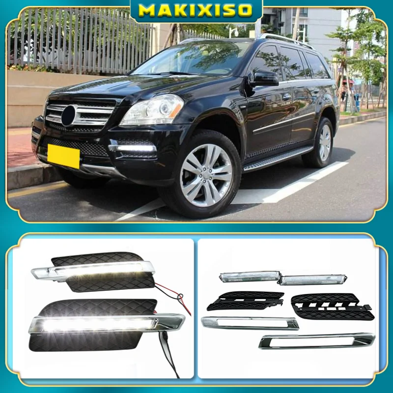 Car Front Left and Right LED Daytime Running Fog Lights for Mercedes-Benz X164 X166 GL320 GL350 ML63