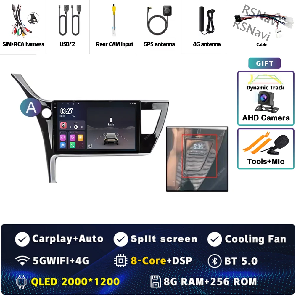 

Android 15 для Toyota Corolla 11 Auris LHD 2017-2019 2K QLED Android Автомобильный радиоприемник Мультимедийный видеоплеер GPS Стерео CarPlay