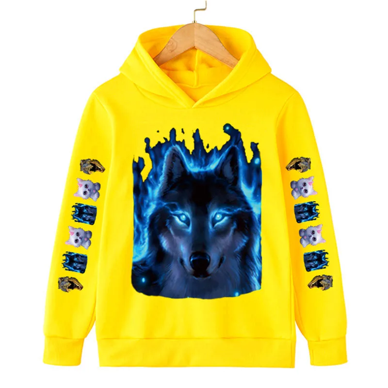 

Толстовка с капюшоном и длинным рукавом для мальчиков и девочек 4-14 лет