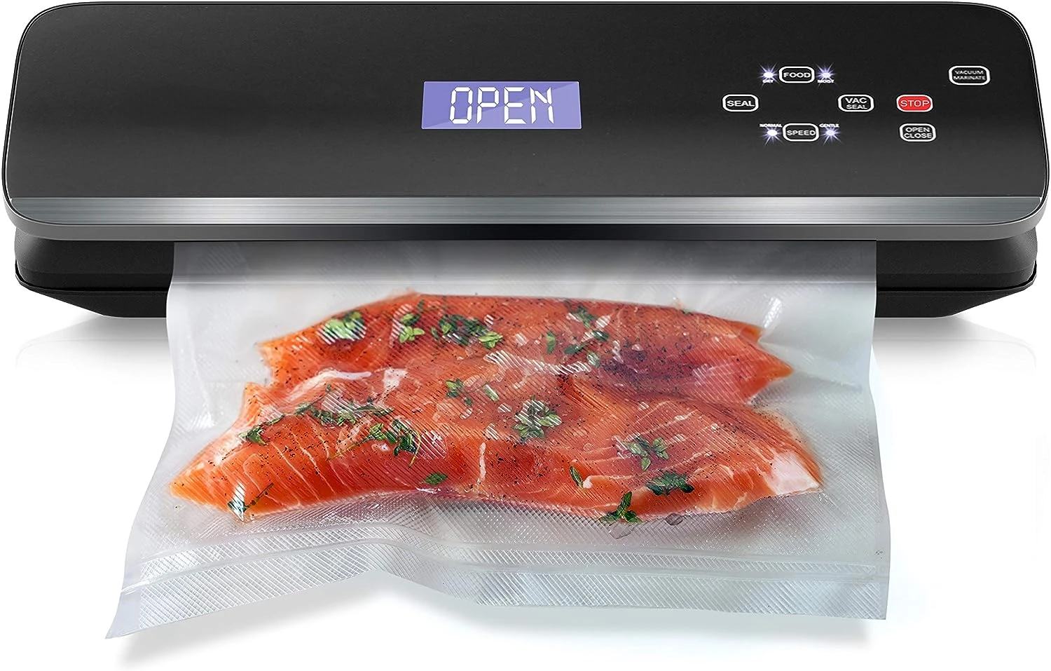 

Vacuum Sealer | Automatic Vacuum Air Sealing System For Food Preservation w/ Starter Kit | Compact Design | Lab Tested | Dry &am
