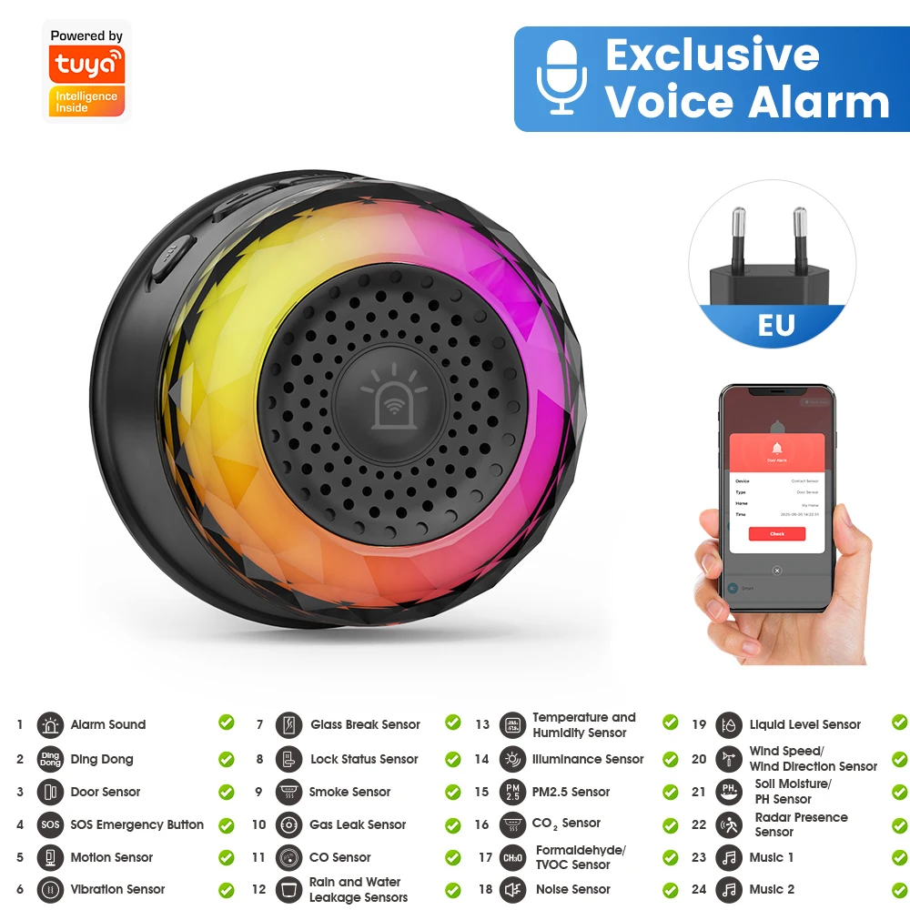 

Tuya Wifi Smart Siren для домашней безопасности