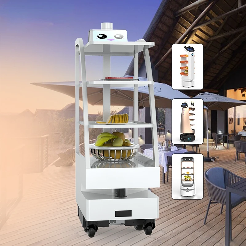

4 Layer Delivery Shelves Waiter Roboter Restaurants Dining Room Use Robot Deliveries Vehicle Dish Delivery Robot