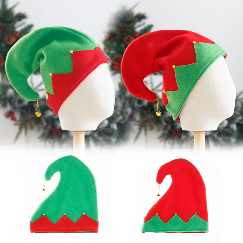 

Рождественская Праздничная шапка-эльф для взрослых и детей, костюм Санта-Клауса для косплея, реквизит для костюма, зимняя шапка, новогодние подарки, Рождественский Декор