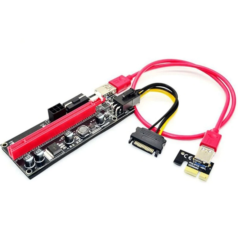 10 шт. плата расширения Pci-E 1X Om 16X карта графического процессора USB 3 0 адаптер Met 6Pin