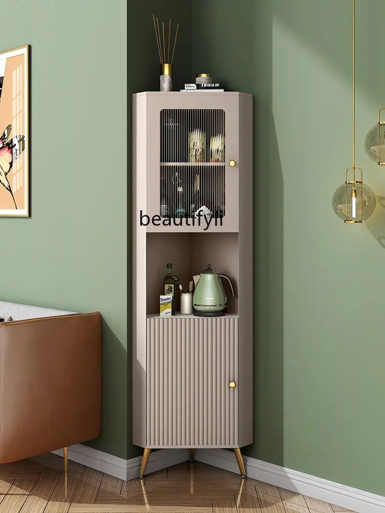

Stone Plate Corner Cabinet Living Room Triangle Cabinet Storage Rack Modern Minimalist Bookcase Wine Cabinet Storage Cabinet