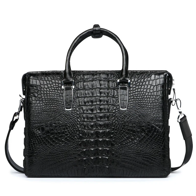Crocodile Leather Men's Handbag Business Shoulder Bag Multifunctional Large Briefcase Office Luxury Designer Bags Free Shipping