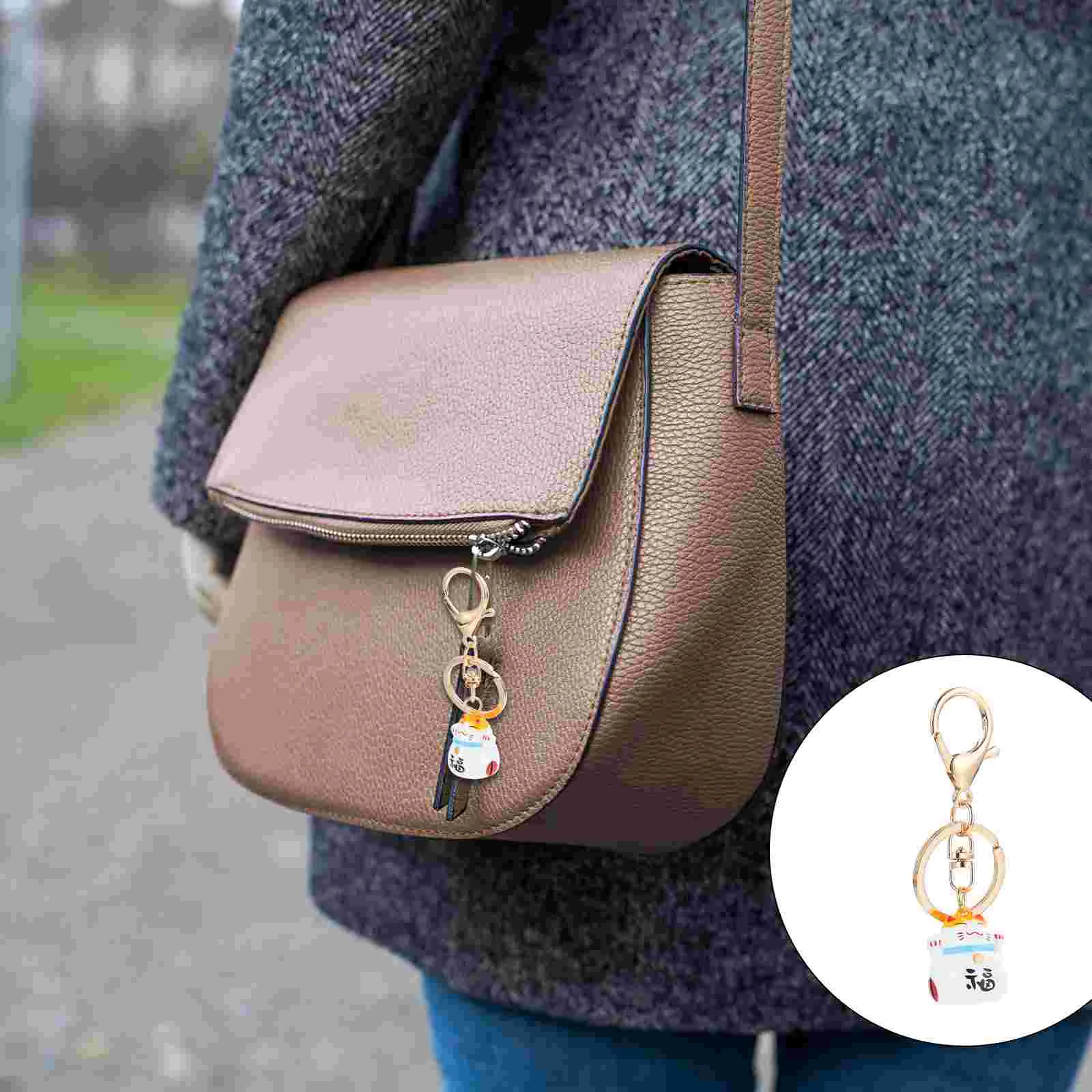 

Key Chain Bell Cat Pendant Alloy Hanging Adornment Lantern Decor Keychain Ornament Luck Bag Purse Delicate