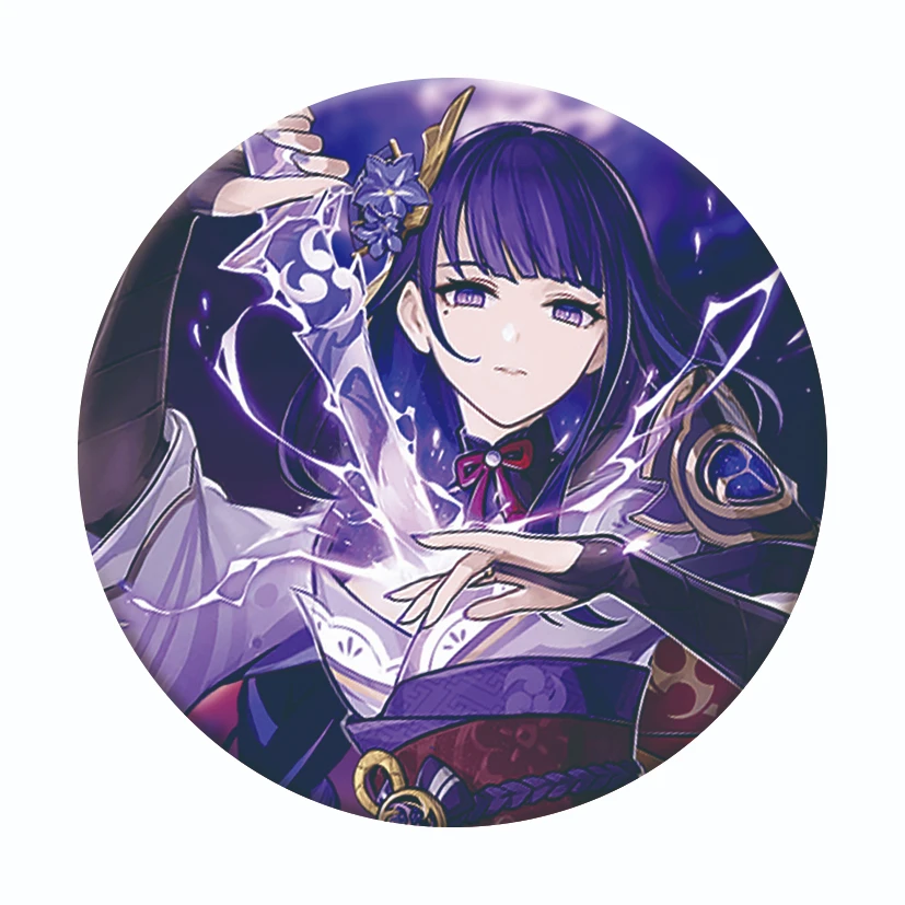 Фото Значок Lucky Fishsama Anime Genshin Impact Raiden Shogun, милые броши Ganyu, мультяшный значок для рюкзака, аксессуары для одежды, подарок №4