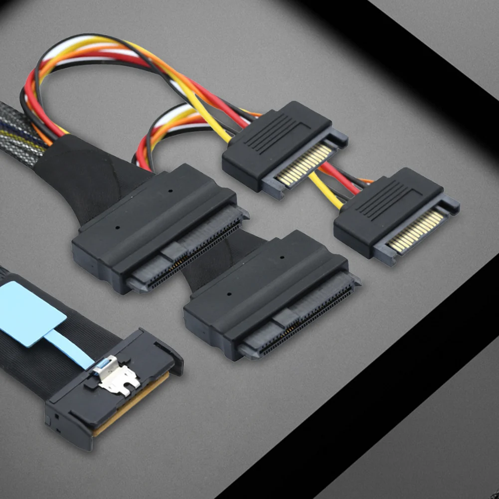 50 см Slimline SAS MCIO 8i 74 к 2-SFF 8639 Кабель SSD Кабель-адаптер Серверный кабель передачи