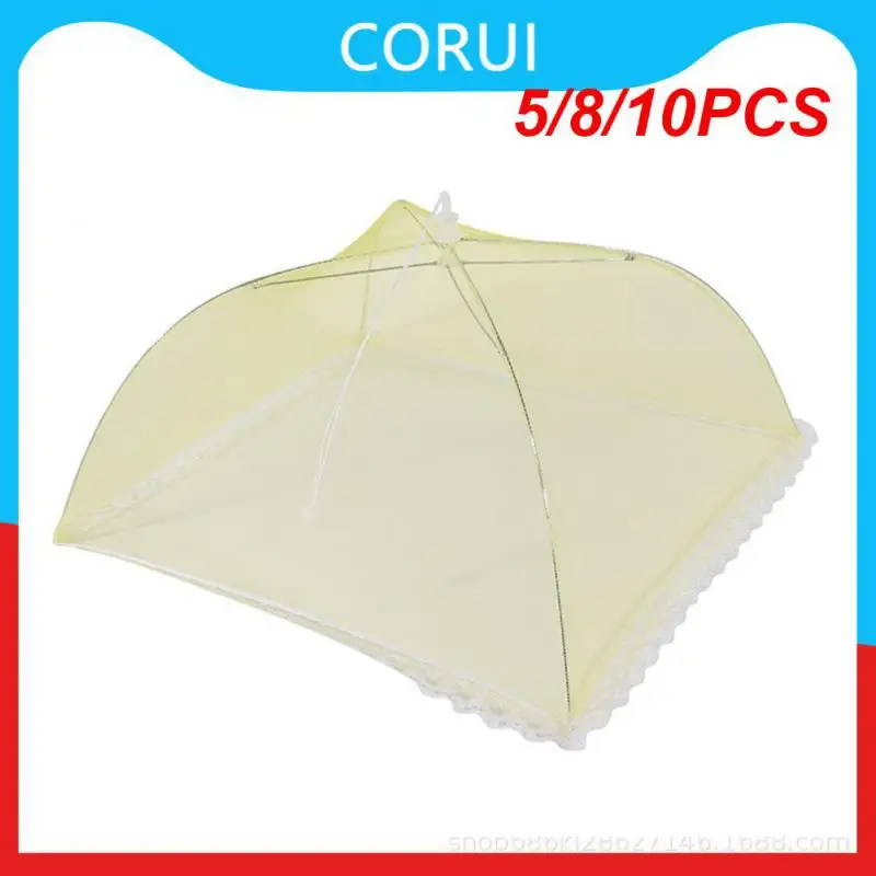 

5/8/10PCS Washable Breathable Table Home Using Food Cover Foldable Umbrella Style Food Cover Anti Fly Mosquito Food Covers Lace