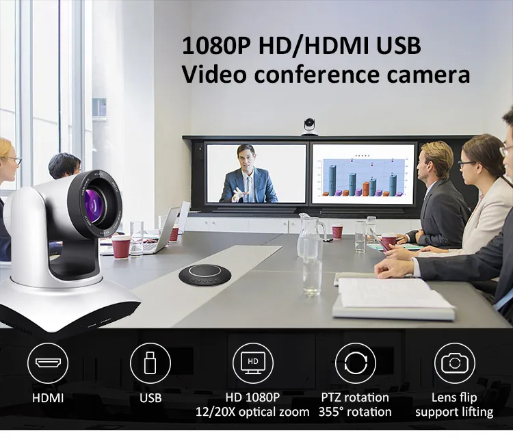 KATOV/JJTS 2022 HDMI & USB Conference Cameras wide angle for room 12x Optical Zoom Video Conference Camera enlarge