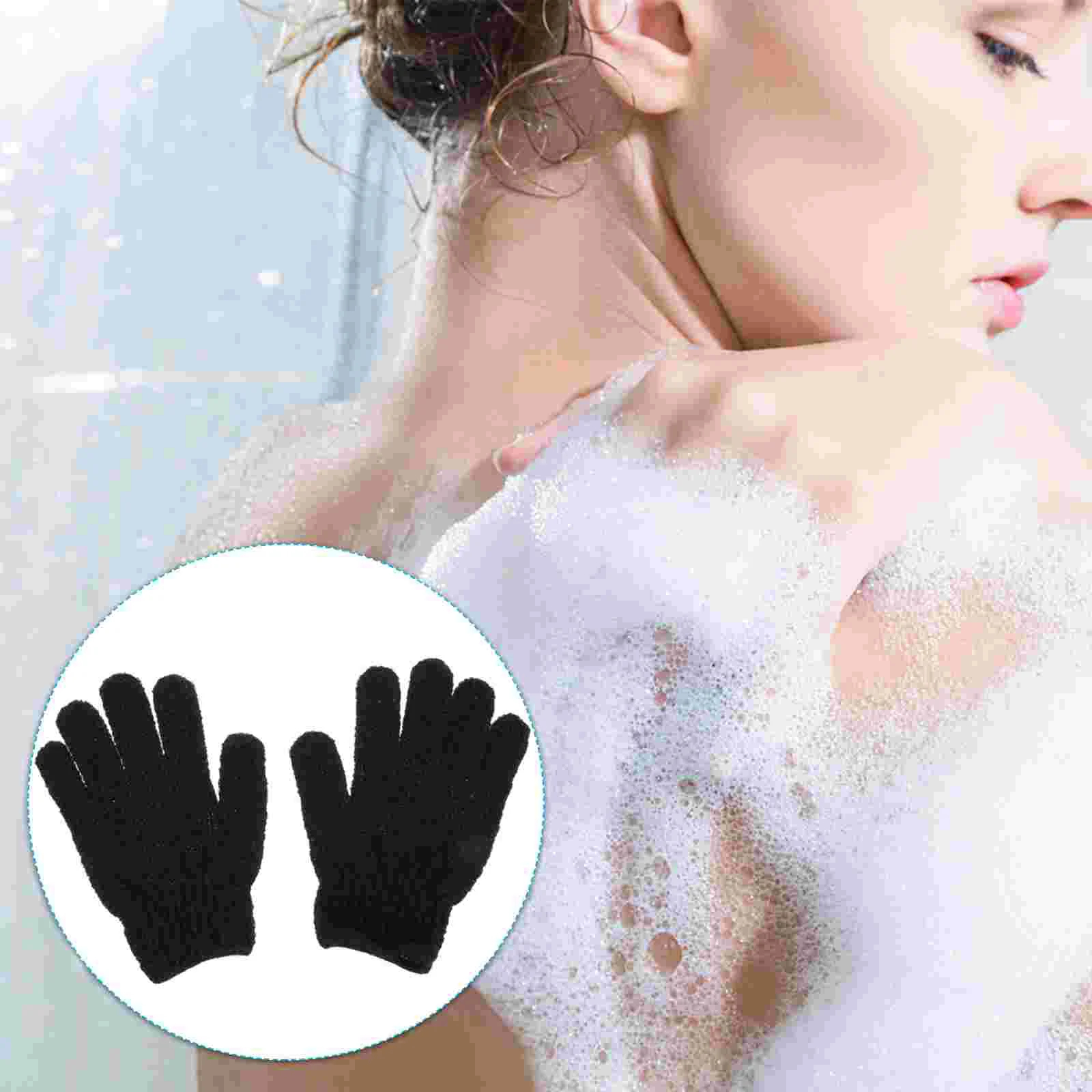 

4 Pairs Glove Back Scrub Gloves Man Mittens Household Exfoliating Polyester Protective Shower Hat