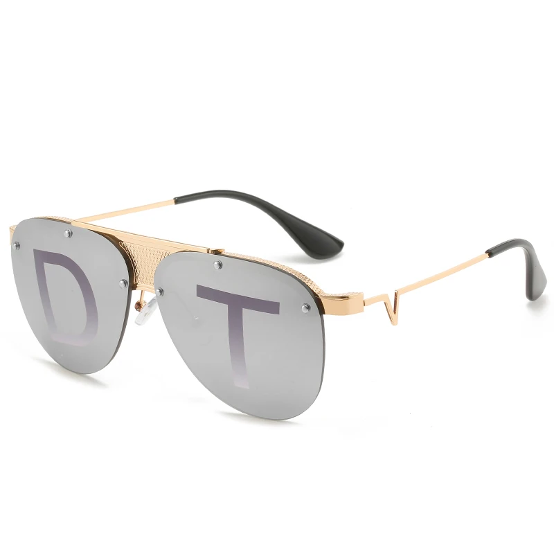 

Новинка, солнцезащитные очки Avaition для мужчин и женщин, зеркальные Полуободковые дизайнерские солнцезащитные очки с надписью D T, оттенки