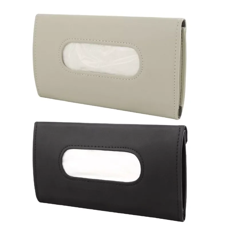 

Front Sun Visor Napkin Holder Face Mask Holder Leather Tissue Box Tissue Storage Case Holder Car Decoration A5KD