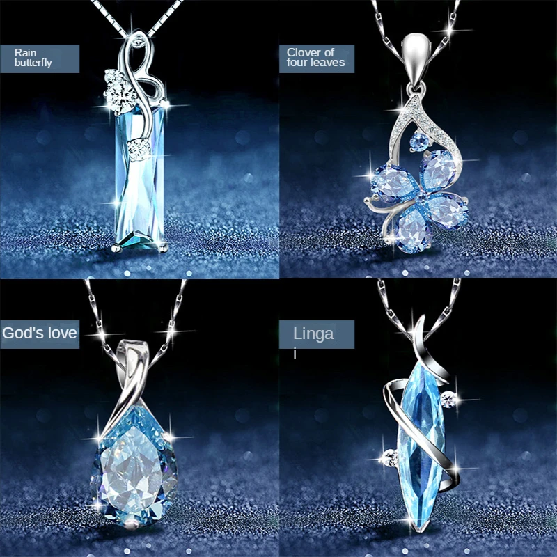 

2023 Luxury Exquisite Womanly Temperament Pendant Korean Style Fashion Elegance Rhombus Necklace for Women Exquisite gifts