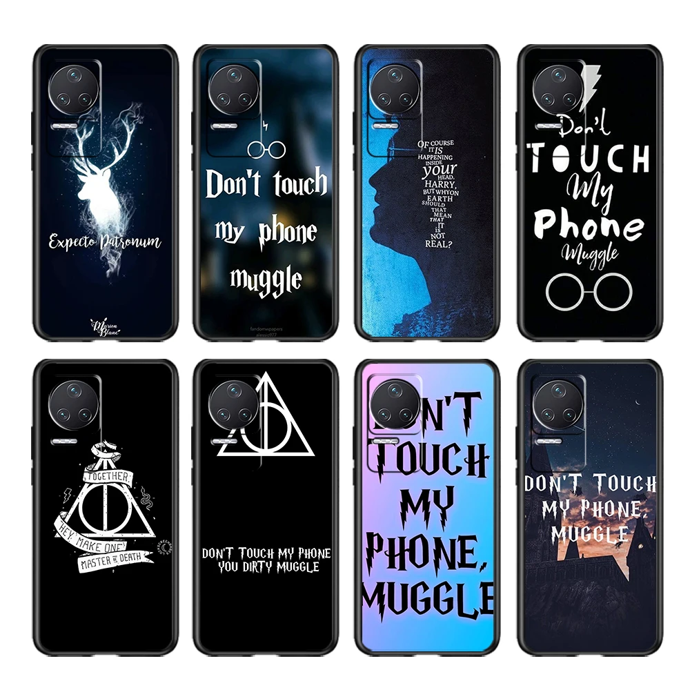 

Cute Cartoon Harry Potter Wand Case For Xiaomi Redmi K50 K40 Gaming Pro K30 10X 10 9 9A 9T 8A 4G 5G Soft Black Phone Cover Core