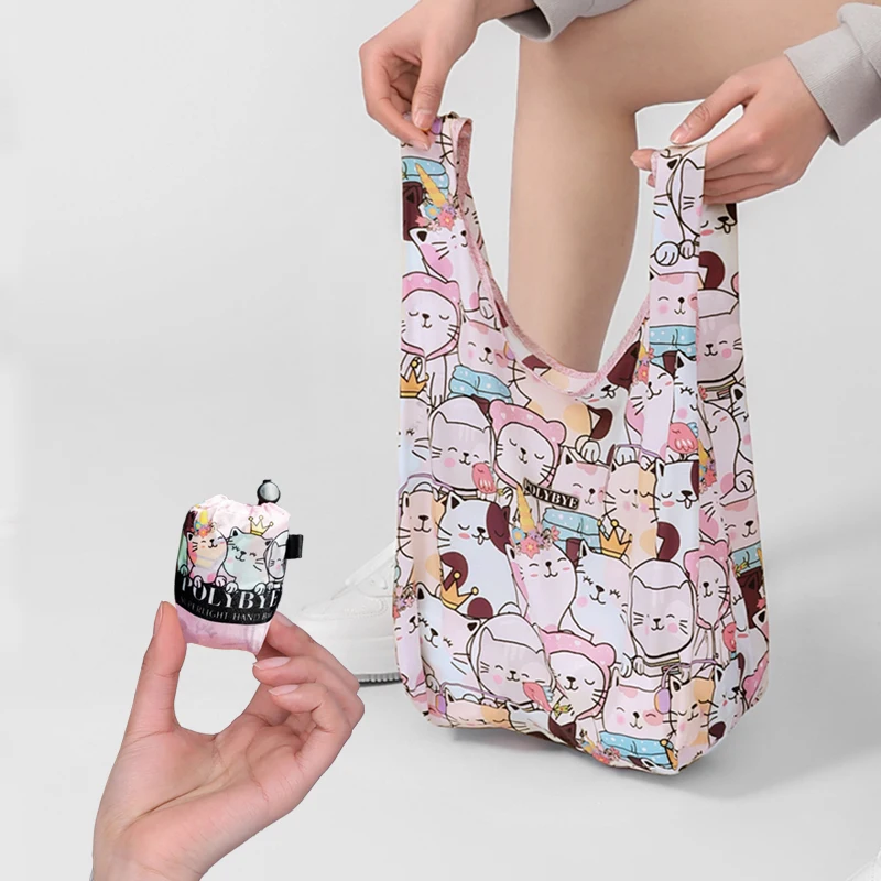 Нейлоновая Складная многоразовая сумка для покупок Polybye маленькая сумка-тоут