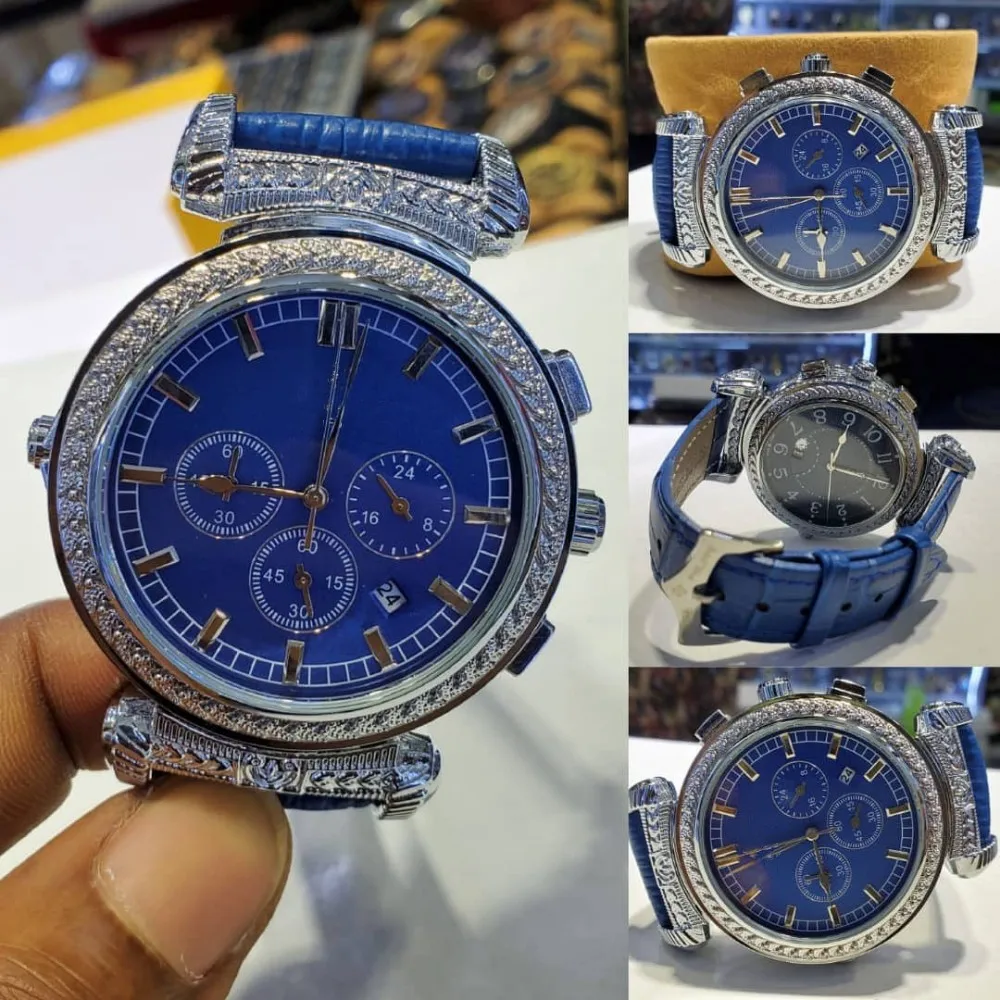 

Men's Top Luxury Brand AAA Grandmaster Chime Double Face Wrist Watch Belt Quartz Movement Men's Retro Casual Watch With Gift Box