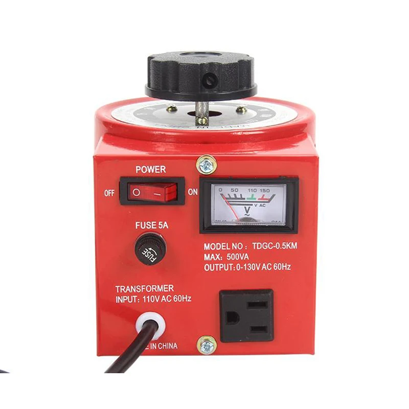 

Variable Transformer Single Phase Max 0-130 AC Volt Output Regulator 110V